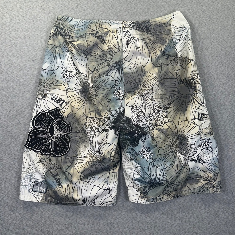 Y2K Lost Enterprise Mayhem Board Shorts Mens 32 Floral AOP Surf Swim Trunks - Picture 7 of 9